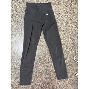 Adidas Womens High Waisted Tight Fit Leggings Black Side Pocket Small